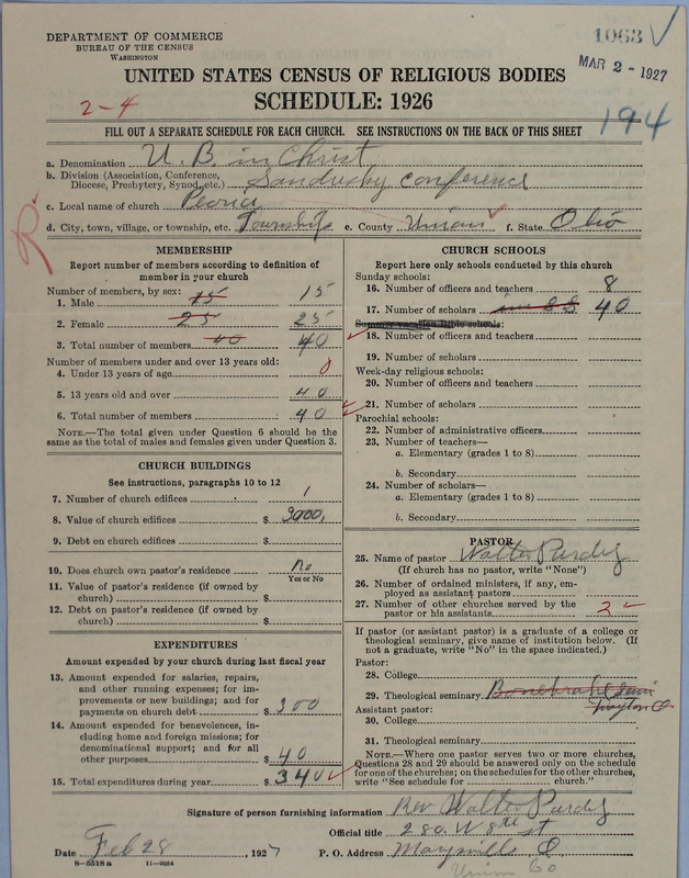Scan of Church of the United Brethren in Christ: 1063