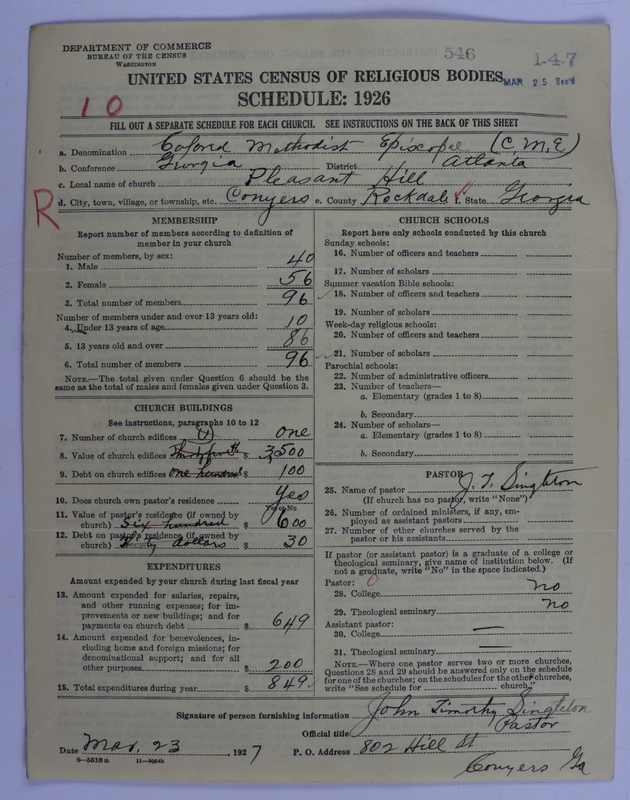 Scan of Colored Methodist Episcopal Church: 546
