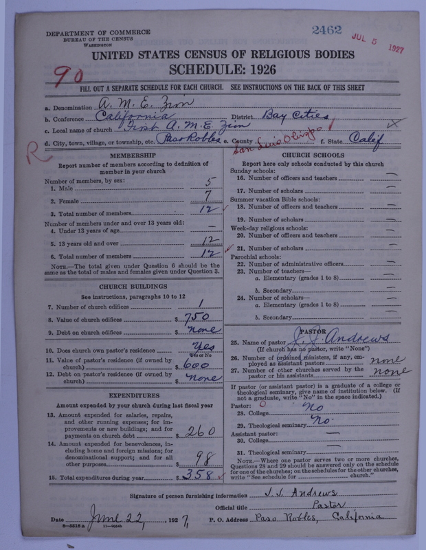 Scan of African Methodist Episcopal Zion Church: 2462