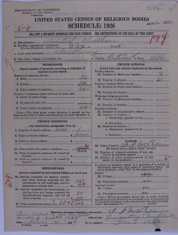 Scan of Church of the United Brethren in Christ: 2707