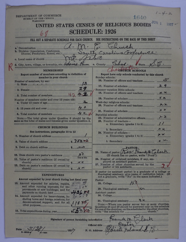 Scan of African Methodist Episcopal Church: 1640