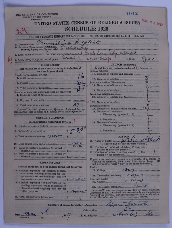 Scan of Primitive Baptists: 1042