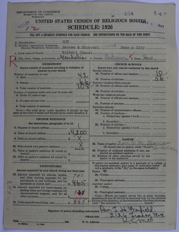 Scan of Colored Methodist Episcopal Church: 104