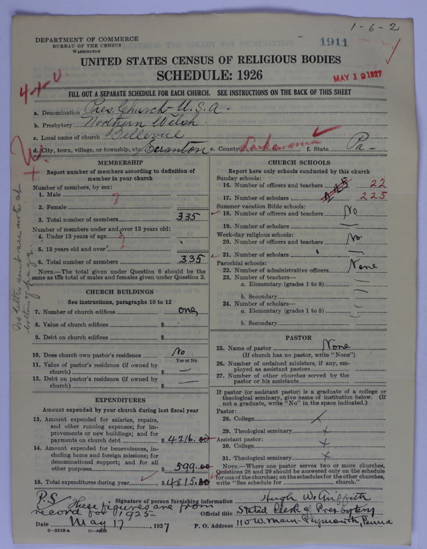 Scan of Presbyterian Church in the United States of America: 1911
