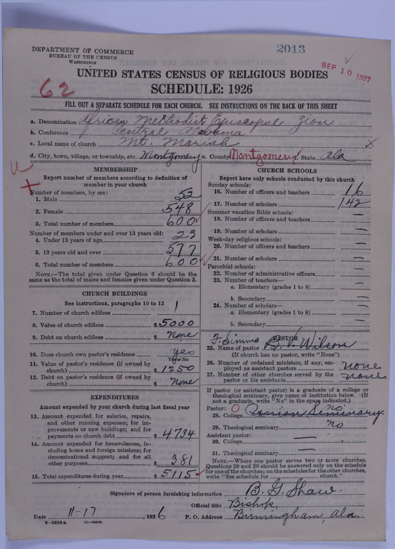 Scan of African Methodist Episcopal Zion Church: 2013