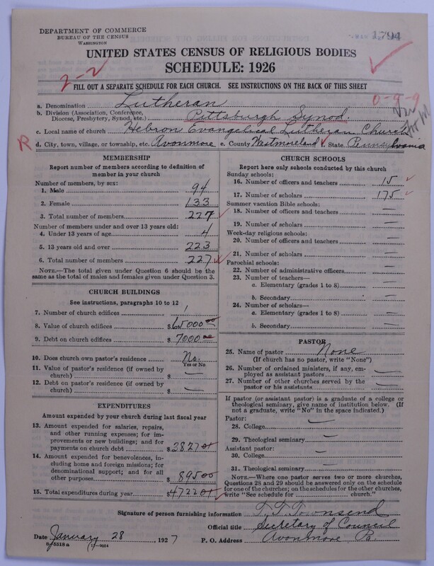 Scan of United Lutheran Church in America: 1794