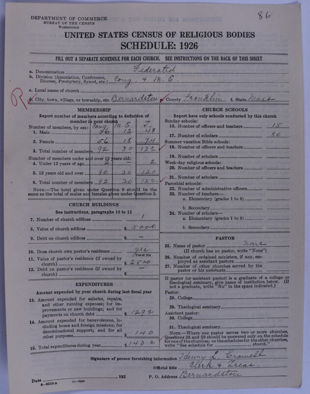 Scan of Federated Churches: 86