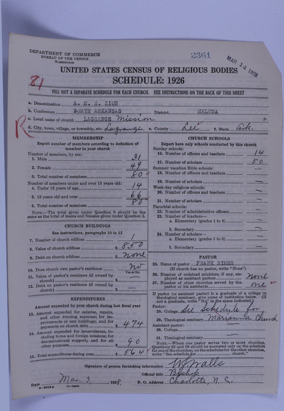 Scan of African Methodist Episcopal Zion Church: 2361