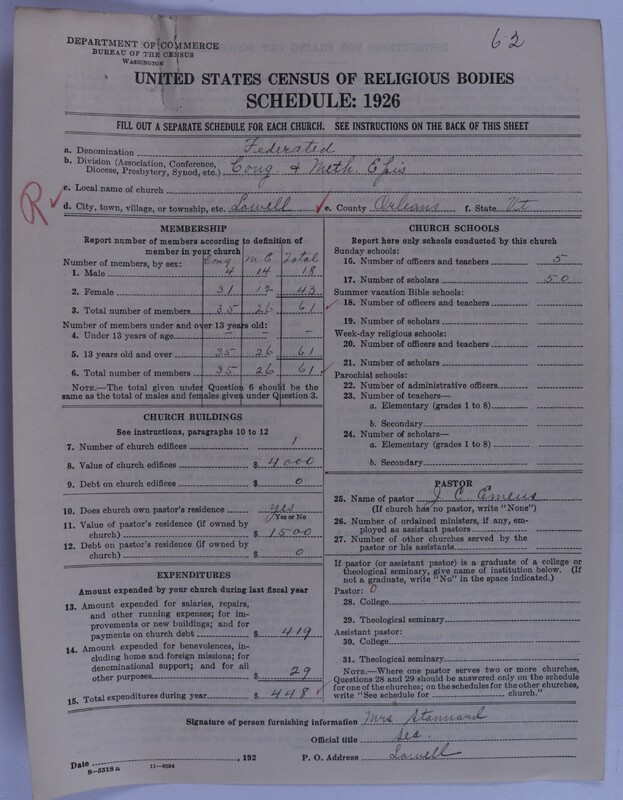 Scan of Federated Churches: 62