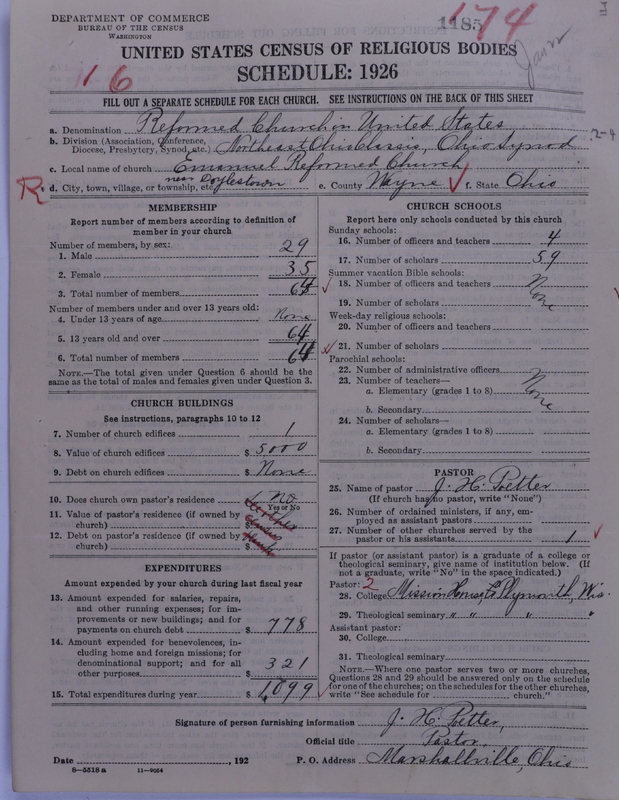 Scan of Reformed Church in the United States: 1185