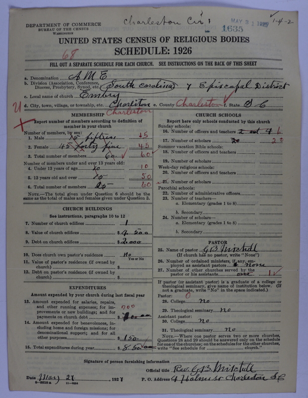 Scan of African Methodist Episcopal Church: 1635