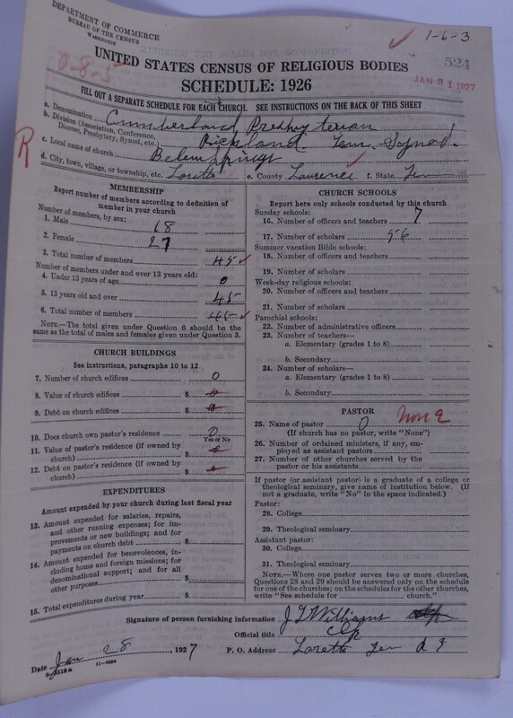 Scan of Cumberland Presbyterian Church: 524