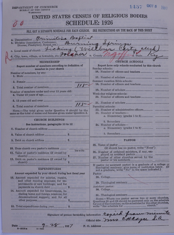 Scan of Primitive Baptists: 1457