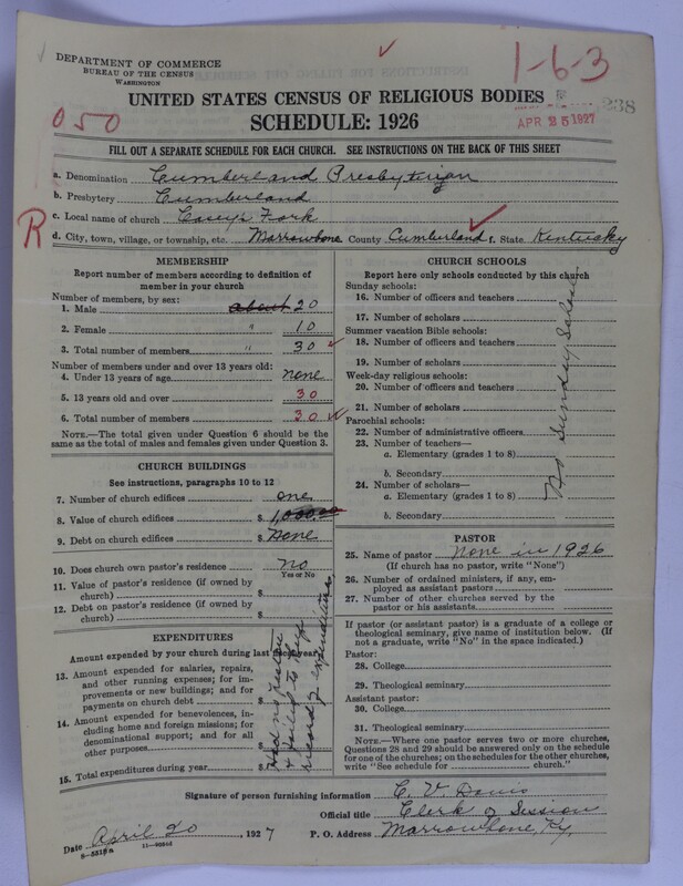 Scan of Cumberland Presbyterian Church: 238