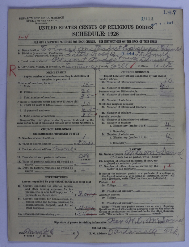 Scan of Colored Methodist Episcopal Church: 1944