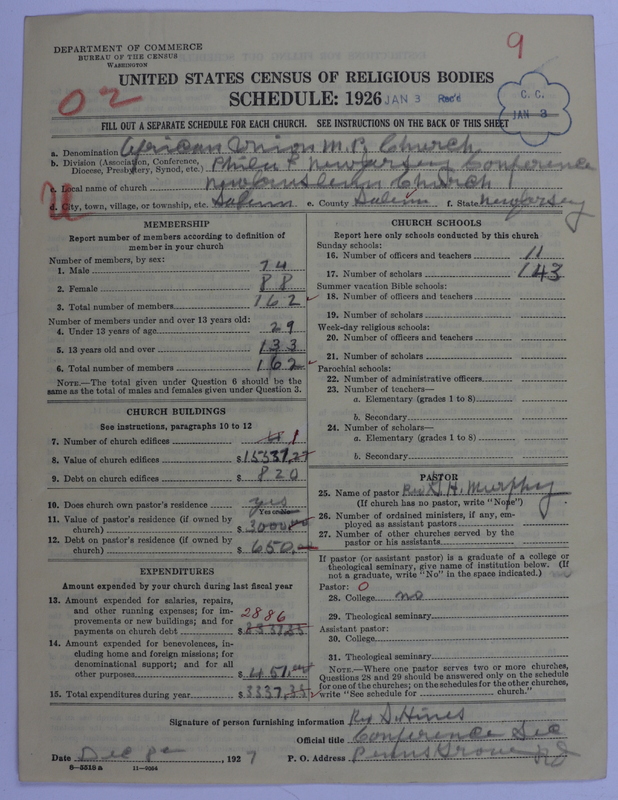 Scan of African Union Methodist Protestant Church: 9