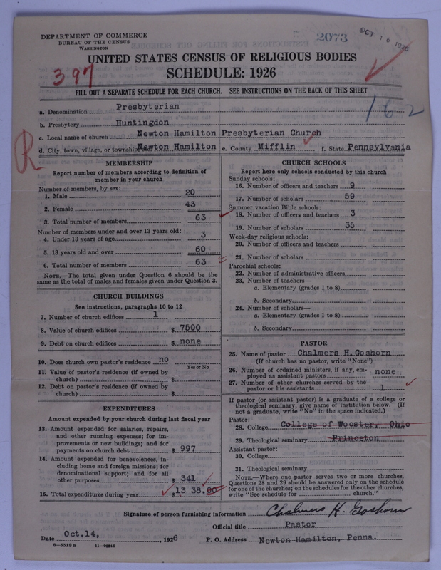 Scan of Presbyterian Church in the United States of America: 2073