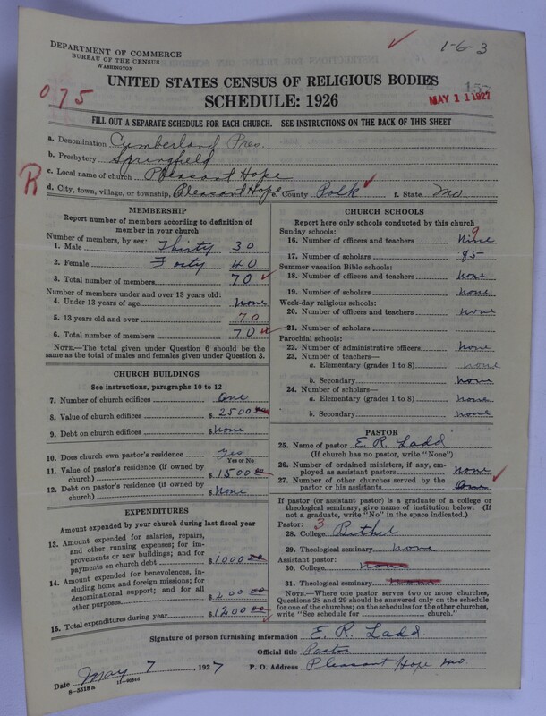 Scan of Cumberland Presbyterian Church: 157