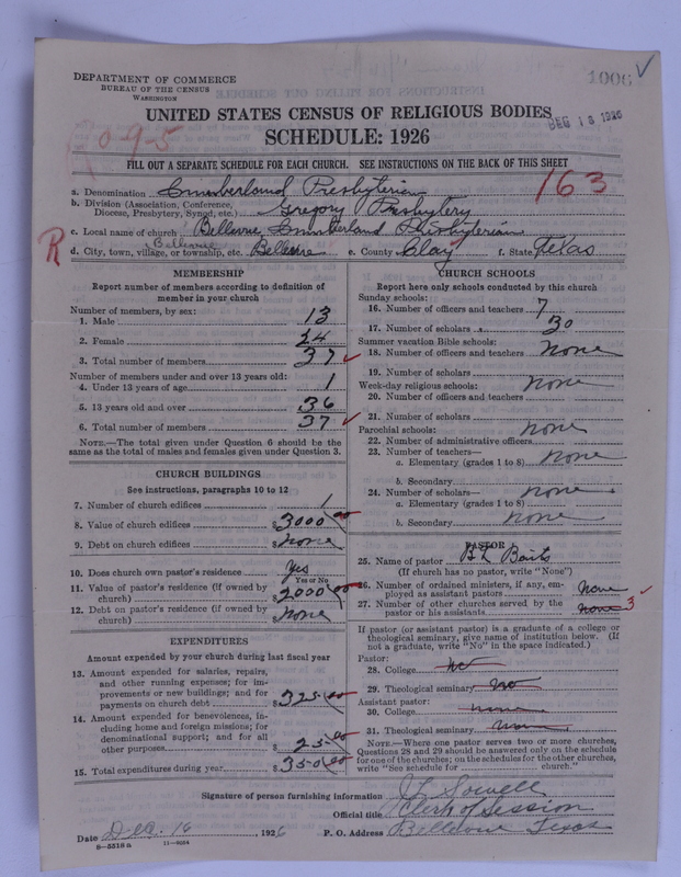 Scan of Cumberland Presbyterian Church: 1006