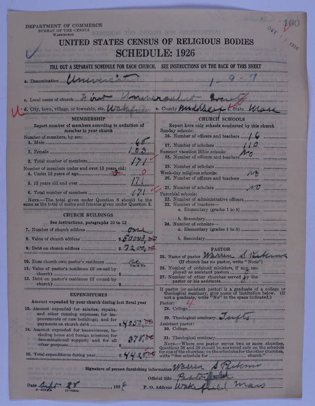 Scan of Universalist Church: 160