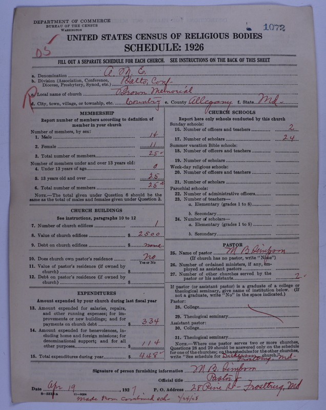 Scan of African Methodist Episcopal Church: 1072