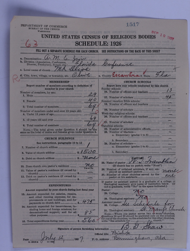 Scan of African Methodist Episcopal Zion Church: 1517