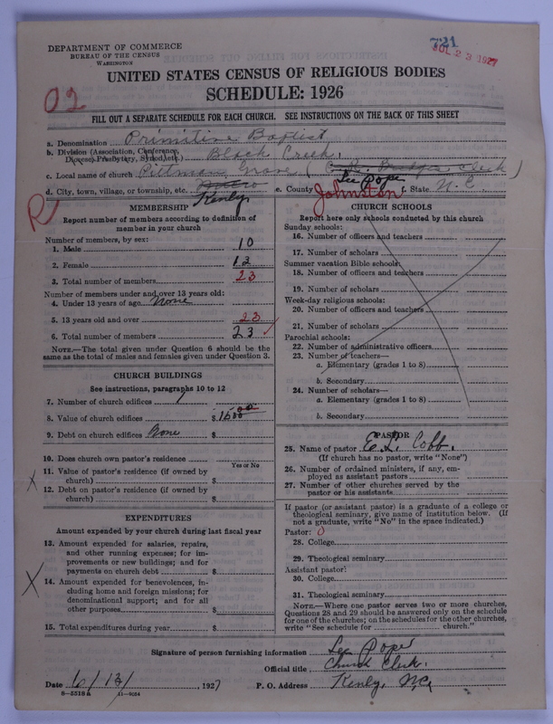Scan of Primitive Baptists: 721