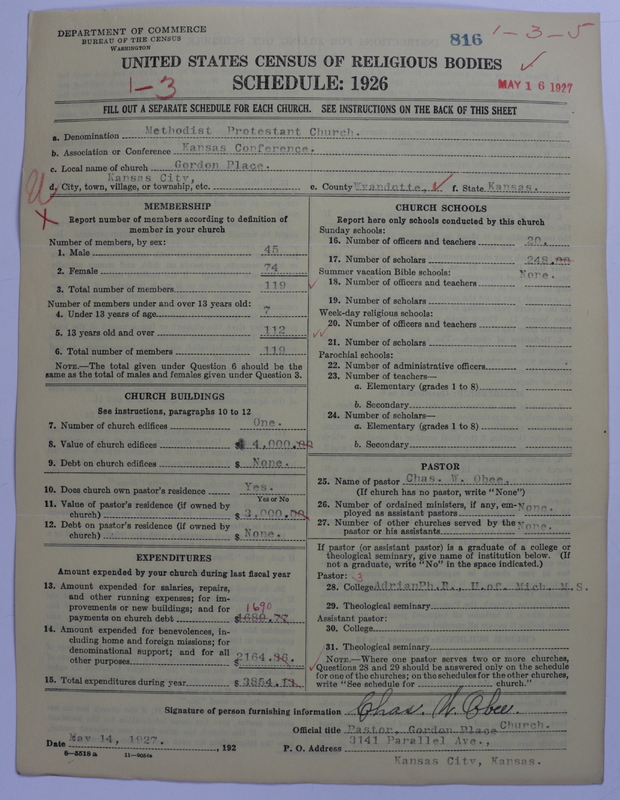 Scan of Methodist Protestant Church: 816