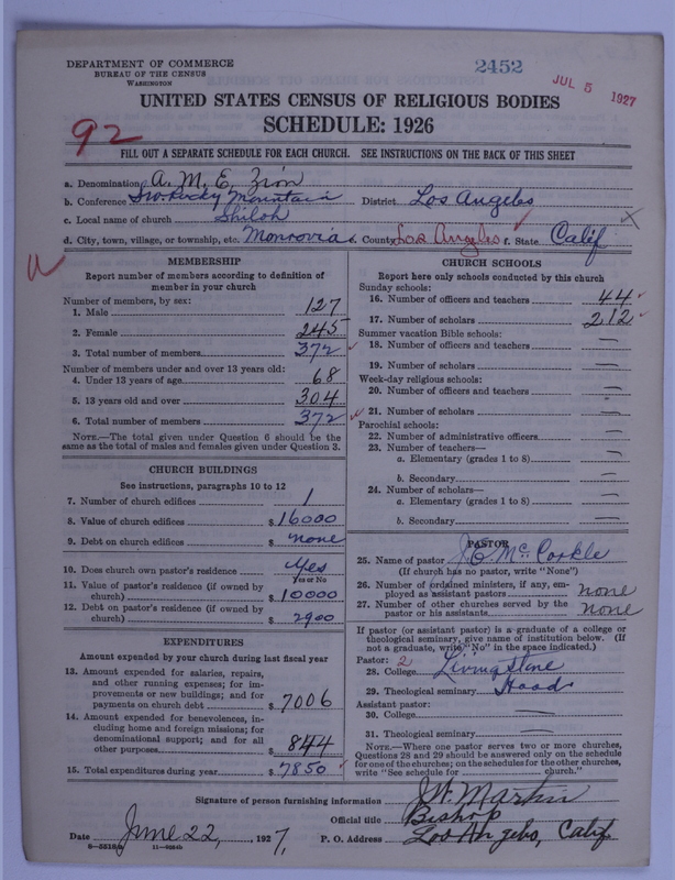 Scan of African Methodist Episcopal Zion Church: 2452