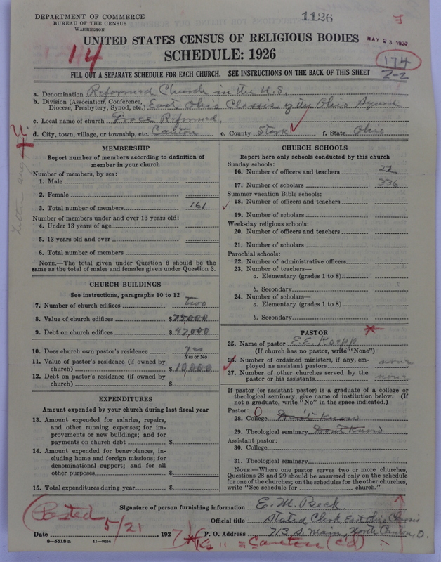 Scan of Reformed Church in the United States: 1126