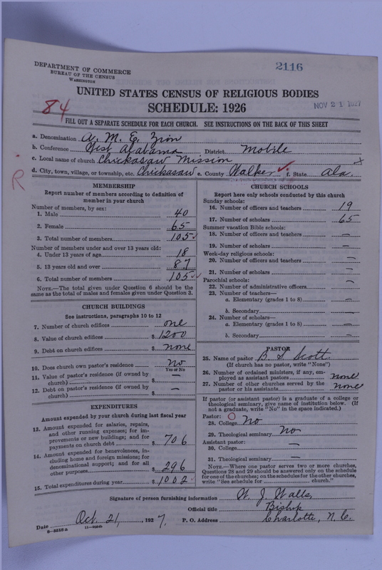 Scan of African Methodist Episcopal Zion Church: 2116