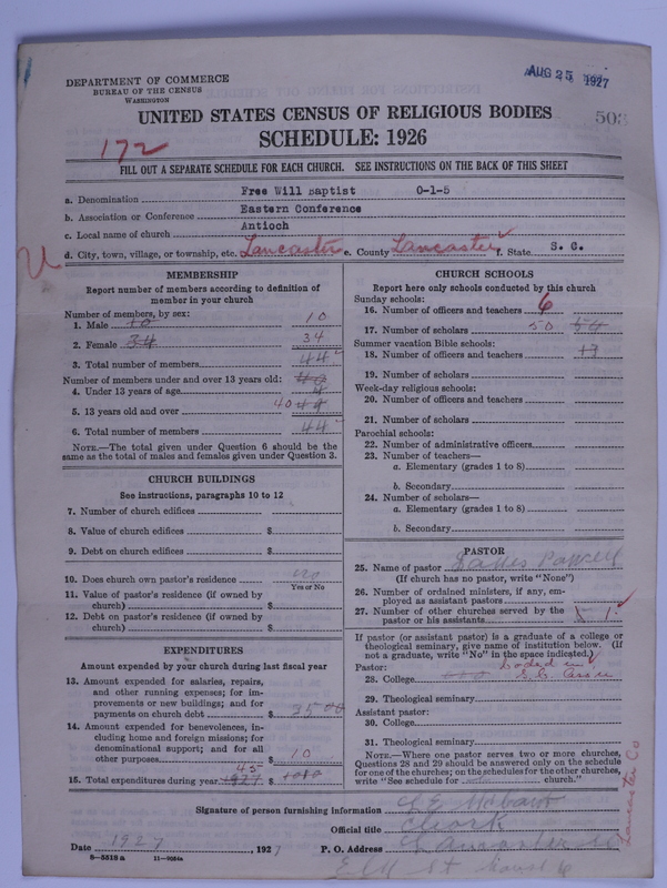 Scan of Free Will Baptists: 503
