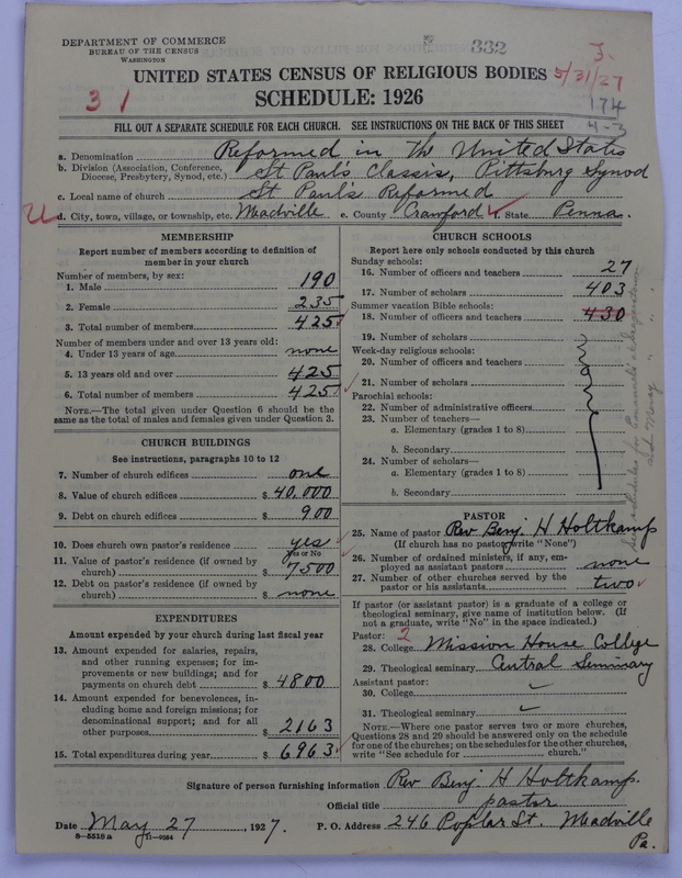 Scan of Reformed Church in the United States: 332
