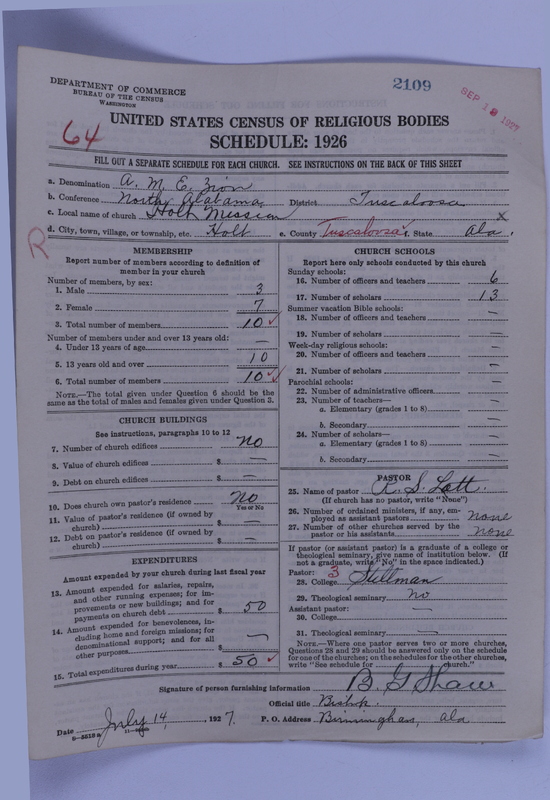 Scan of African Methodist Episcopal Zion Church: 2109