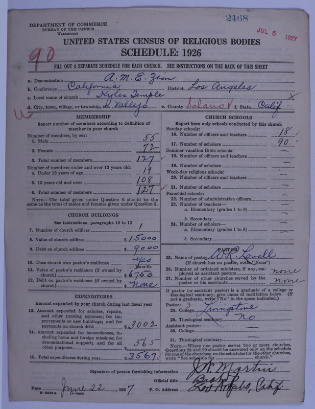 Scan of African Methodist Episcopal Zion Church: 2468