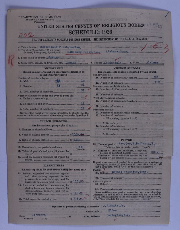 Scan of Cumberland Presbyterian Church: 765
