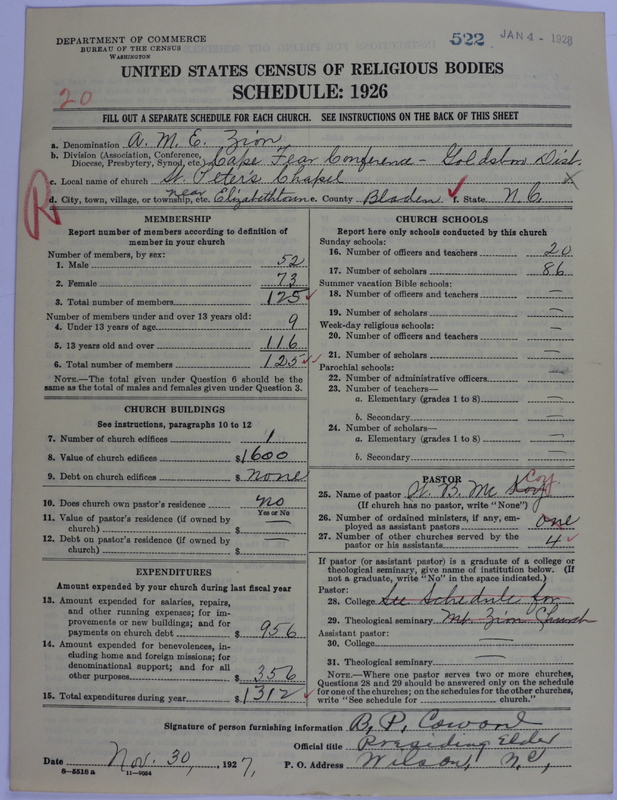 Scan of African Methodist Episcopal Zion Church: 522
