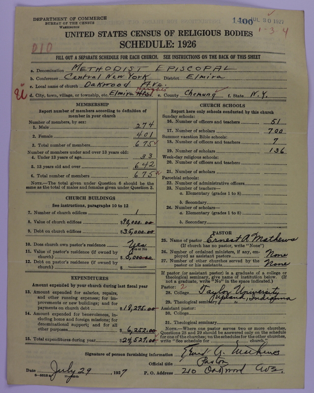 Scan of Methodist Episcopal Church: 1400