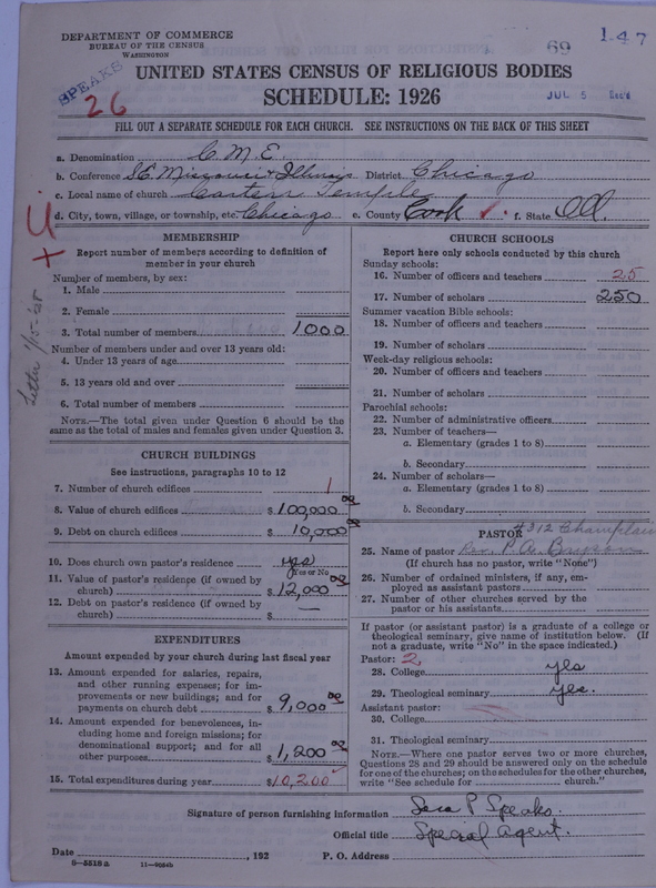 Scan of Colored Methodist Episcopal Church: 69