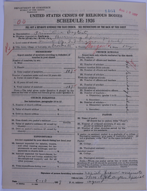 Scan of Primitive Baptists: 1464