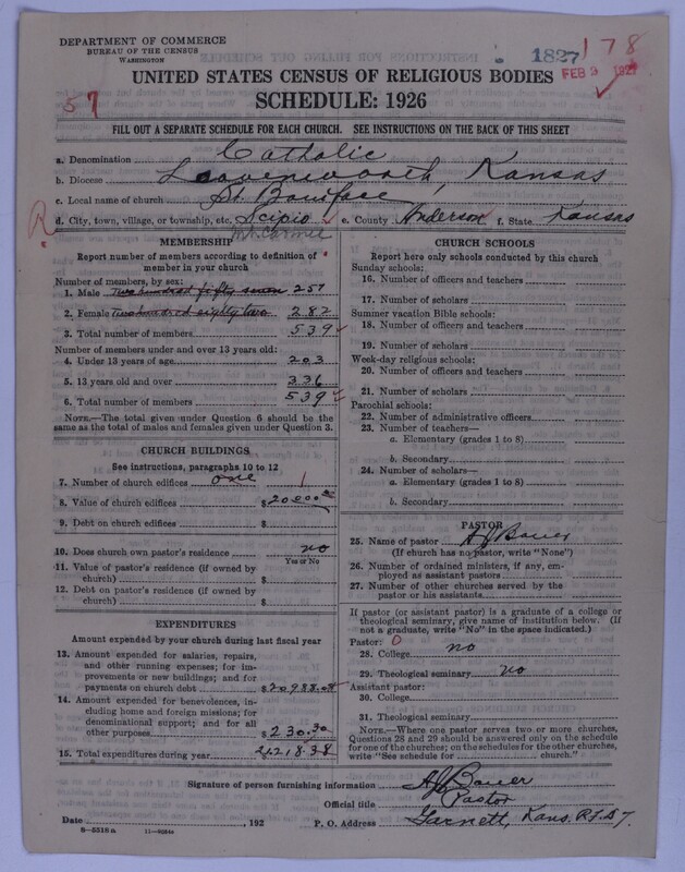 Scan of Roman Catholic Church: 1827