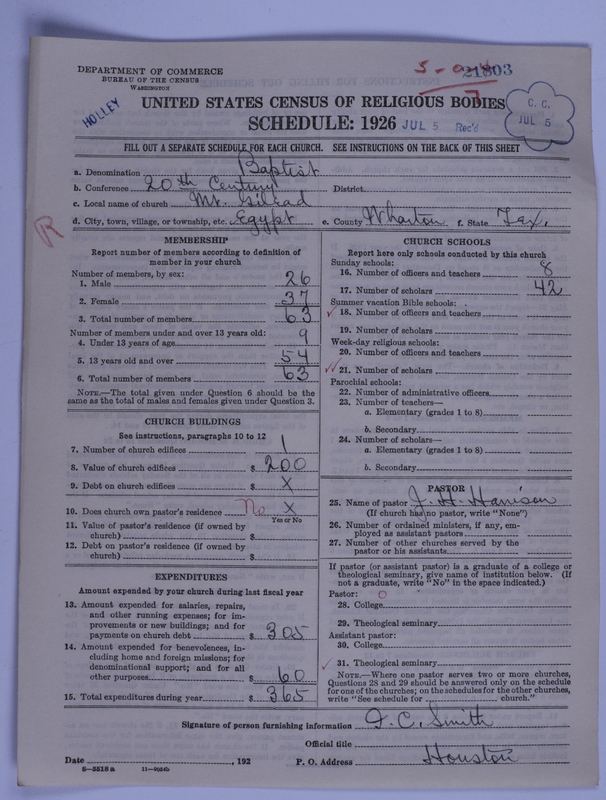 Scan of Negro Baptists: 21803