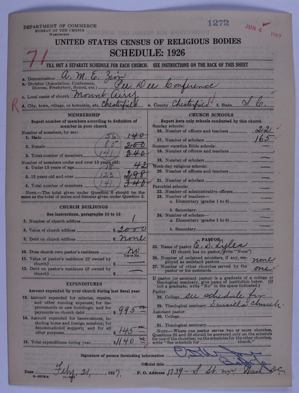 Scan of African Methodist Episcopal Zion Church: 1272