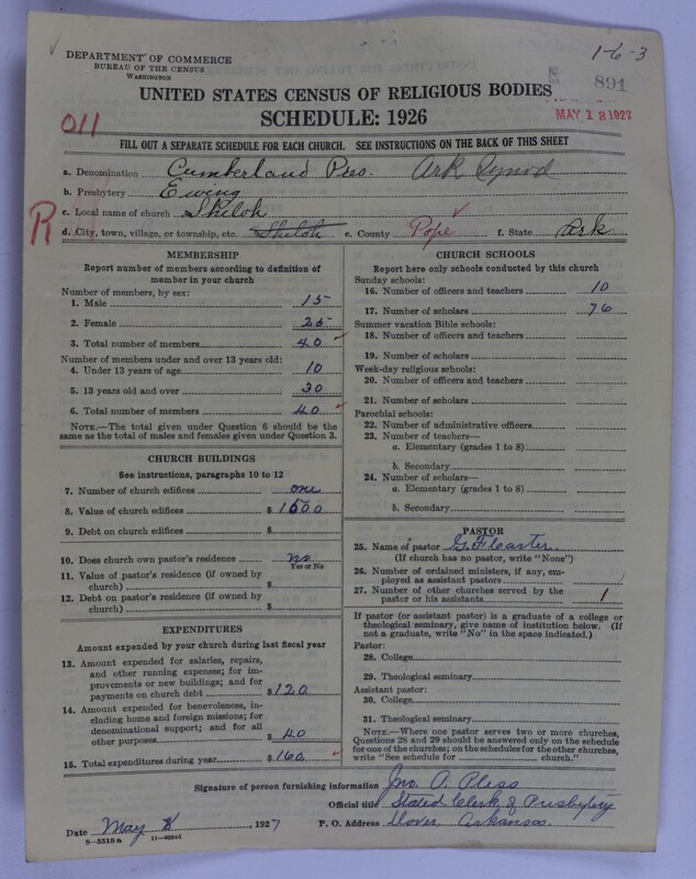 Scan of Cumberland Presbyterian Church: 891