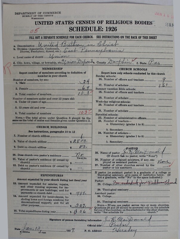 Scan of Church of the United Brethren in Christ: 218