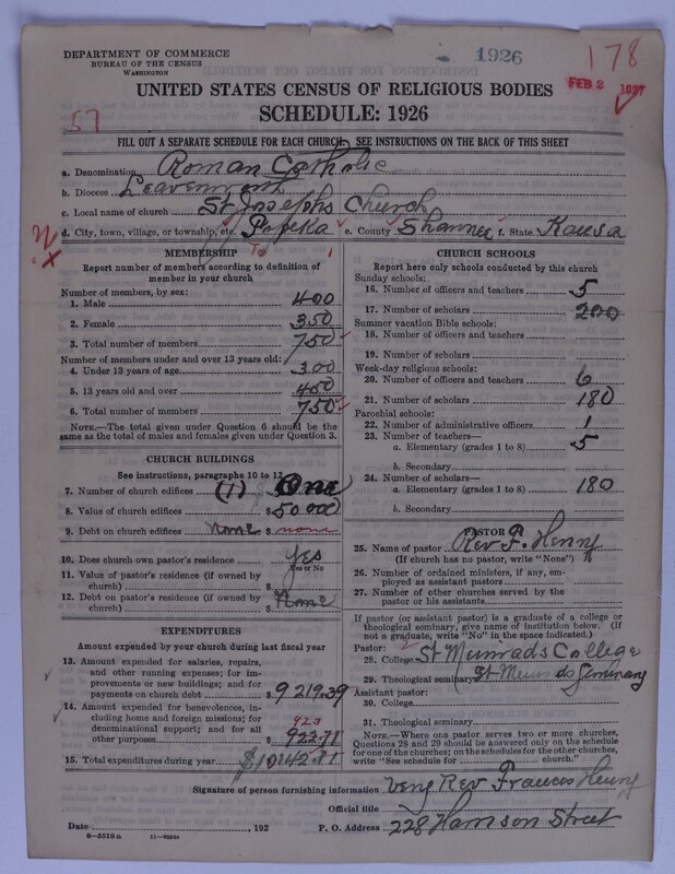 Scan of Roman Catholic Church: 1926