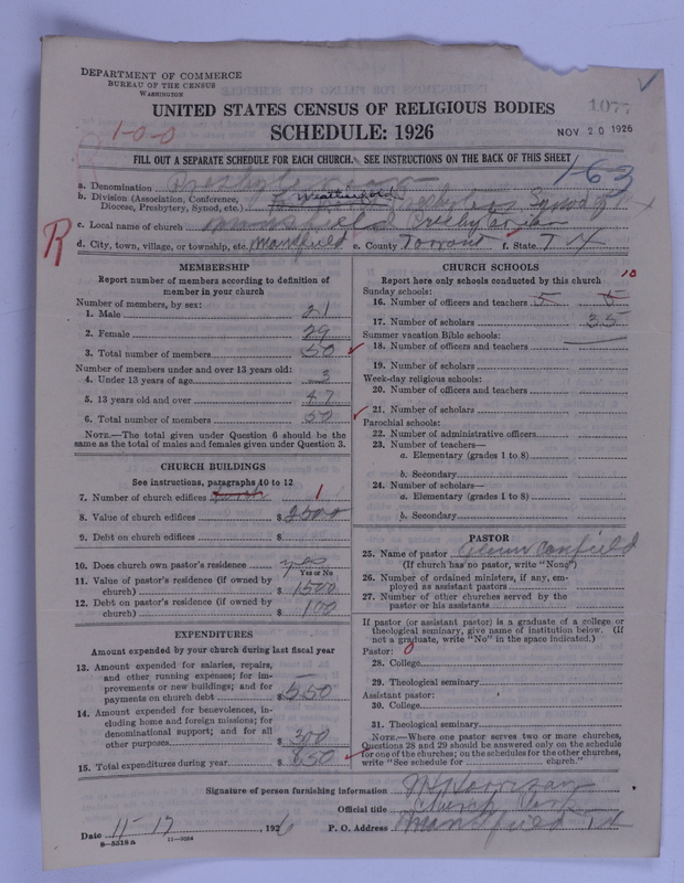Scan of Cumberland Presbyterian Church: 1077