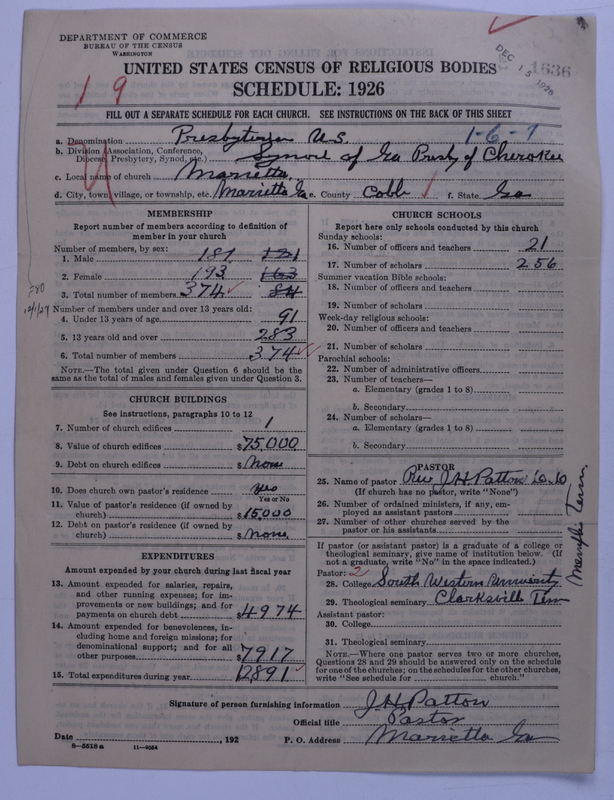 Scan of Presbyterian Church in the United States: 1636