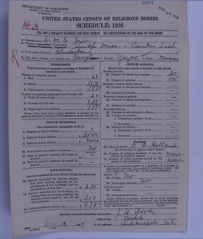 Scan of African Methodist Episcopal Zion Church: 2291