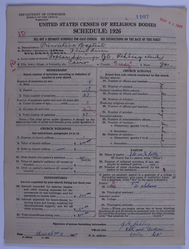 Scan of Primitive Baptists: 1107